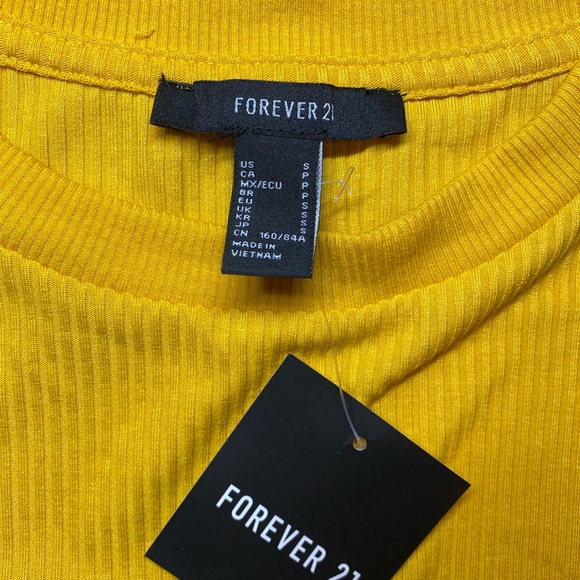 Forever 21 Tops - Forever 21 Yellow Ruffled Cropped Shirt